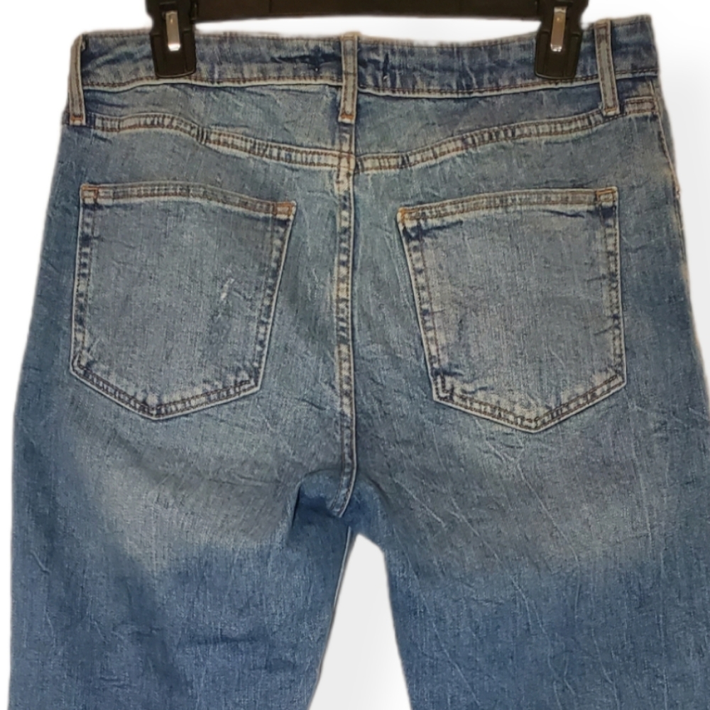 Forever 21 Cropped Distressed Raw Kick Flare Jeans 30 - Picture 6 of 9